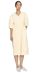 新品 [ユナイト エムイー] UNITE DIVISION OF ME(ユナイト ディビジョン オブ エムイー) ワンピース Vネック 上品 膝下 ボリューム袖 【UVカット/吸汗速乾/透防止/ストレッチ/制電/制菌】 DOM0040 レディース C-83 ク