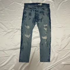 H&M DIVIDED ダメージ加工デニム サイズ:34インチ カラー:ブルー H-48