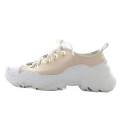 ヌメロヴェントゥーノ N°21 サテンスニーカー ロゴ 36 ピンクベージュ 白