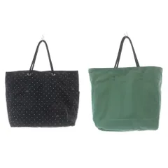 レスポートサック LesportSAC LARGE 2 WAY TOTE バッグ リバーシブル 緑 黒