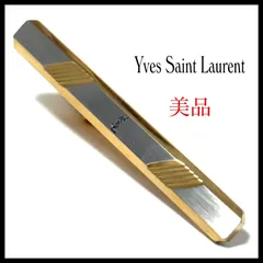 イヴサンローラン  ネクタイピン  タイピン  ブランド  シルバー×ゴールド  銀×金  YSLロゴ  タイバー  タイクリップ  ビジネス  結婚式  美品  YVES SAINT LAURENT