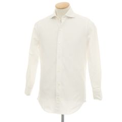 【中古】フィナモレ Finamore コットン ホリゾンタルカラー カジュアルシャツ ホワイト【サイズXS】【メンズ】