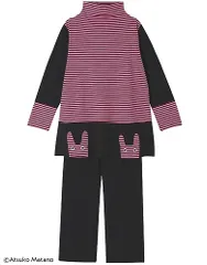 新品 Wacoal RELAX＆SLEEP(ワコール リラックス&スリープ) パジャマ アツコマタノ 長袖 長ズボン 綿100%(本体) 天竺素材 上下セット かぶりタイプ うざぎ HDX511 ATSUKO MATANO PI LL