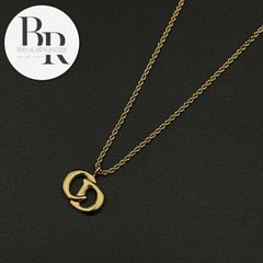 高見え ダブルリング ネックレス ゴールド華奢 上品 ご褒美アクセ 石 