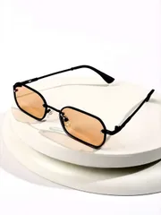 アクセサリー メンズ アイアクセサリー 1個 メンズ ブラックフレーム キャラメルレンズ レトロ スクエア コッパー ミニ クラシック Y2Kファッションメガネ、デイリー、写真撮影、バケーション、旅行に適しています