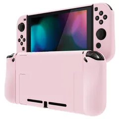 PlayVital Nintendo Switchに対応用アップグレードされたケースグリップカバー、ドックに対応できて、Nintendo Switchに対応用人間工学に基づいた保護ケース、ジョイコンに対応用保護ケース（ハード）【サクラピンク色】 1
