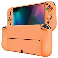 PlayVital ZealProtect Nintendo Switch有機elに対応用ソフト保護シェル、Switch OLEDに対応用フレキシプロテクタージョイコングリップカバーサムグリップキャップとABXY方向ボタンキャップ付き【アプリコット】 1