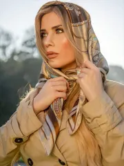 アクセサリー レディース スカーフ 1枚 レディース スカーフ カーキ シルクスカーフ、ファッション カジュアル 大判プリント ヘッドスカーフ、90cm 正方形ネックラップシルクスカーフ バンダナ