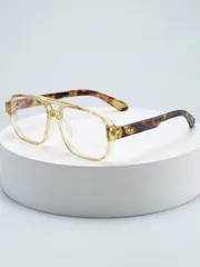 アクセサリー メンズ アイアクセサリー 1個 メンズ オーバルフレーム ミニマリストファッション カジュアルメガネ (テレビ、スマートフォン、オフィス使用に適しています)