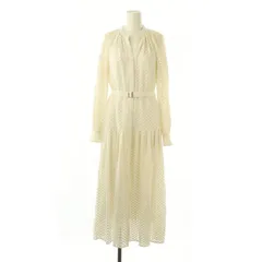 ダイアグラム グレースコンチネンタル Diagram GRACE CONTINENTAL 25SS メッシュレースワンピース インナー付き ベルト付き 36 白 /MI ■OS