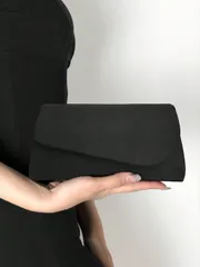 バッグ レディース クラッチバッグ ブラック ミニサイズのベルベット ハンドバッグ レディースイブニングバッグ チェーン付き 1個、パーティーガール、女性用イブニングバッグ、パーティー、結婚式、プロム、ディナー/バ