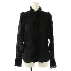 イザベル マラン エトワール ISABEL MARANT ETOILE ドビードットフリルブラウス 長袖 36 ブラック /DO ■OS ■SH