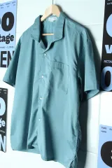 (M-L) Thomas More(トマス・モア) 半袖 シャツ アメカジ デニムグリーンブルー -176AA