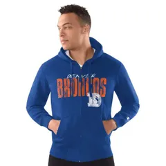 スターター メンズ アウター ジャケット・ブルゾン パーカー Menstarteroyal Denver Broncos Distressed Classic FullZip Hoodie Royalのサムネイル