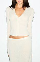 スキムズ レディース アウター パーカー・スウェット カーディガン SKIMS Featherweight Cashmere Cardigan Egret