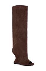 アザレア ワン レディース シューズ ブーツ・レインブーツ AZALEA WANG Vincent Knee High Open Toe Boot Brown ブラウン