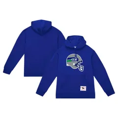 ミッチェルネス メンズ アウター パーカー・スウェット ヴィンテージ ロゴ Mens Mitchell Ness College Navy Seattle Seahawks Helmet Logo Vのサムネイル