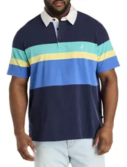 ナウティカ メンズ トップス ポロシャツ トール カラーブロック Nautica Big Tall Colorblocked Polo Shirt Navy Seas ネイビー