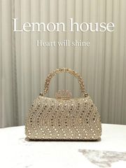 バッグ レディース ドレスバッグ 1個 高級ラインストーン付き ブリンブリン レディースハンドバッグ、エレガントなイブニングクラッチバッグ パーティー、結婚式、フォーマルな場面に、お祝いパーティーバッグ、パーティー