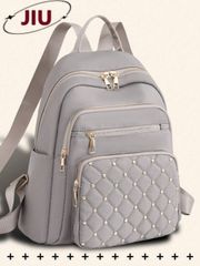 バッグ レディース バックパック 盗難防止リベットナイロンバックパック、レディース財布、マルチファンクション ファッション デイリーバッグ、多ポケット 軽量 トラベルバッグ、大容量 ミニマリスト バックパック、便利