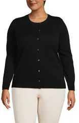 ランズエンド レディース アウター パーカー・スウェット セーター コットン カーディガン Lands End Fine Gauge Cotton Cardigan Sweater Black ブラック