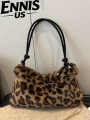 バッグ レディース ショルダーバッグ 2025年秋冬 ベルベット レオパード柄 トートバッグ レディース、ハンドバッグ、ショルダーバッグ、Y2Kファッションバッグ、オフィスレディース、学生、ショッピング、ギフトに、