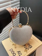 バッグ レディース ドレスバッグ 1個 新しいユニークデザイン ハート型リング付きハンドバッグ チェーン付き、デート、カジュアルアウトドア、バレンタインデー用ファッションショルダー/クロスボディバッグ、パーソナライ