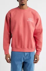 オベイ メンズ アウター パーカー・スウェット シャツ 刺繍 Obey Sound and Resistancembroidered Sweatshirt Mineral Red レッドのサムネイル
