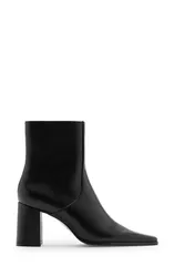 マンゴ レディース シューズ ブーツ・レインブーツ ヒール MANGO Block Heel Bootie Black ブラック