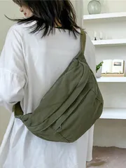 バッグ レディース ウエストバッグ キャンバス チェストバッグ ビンテージ カジュアル ショルダーバッグ ユニセックス 大容量 メッセンジャーバッグ カジュアル 多用途 クロスボディバッグ デイリーコーデ ラフな雰