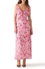 スティーブ マデン レディース トップス ワンピース マキシ Steve Madden Adalina Maxi Dress Pink Check ピンク