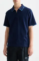 スコッチアンドソーダ メンズ トップス ポロシャツ Scotch Soda Jacquard Toweling Polo Pageant Blue ブルーのサムネイル