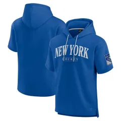 ファナティクス メンズ アウター パーカー・スウェット Mens Fanatics Blue New York Rangers Elements Ready Short Sleeve Pullover Hoodie Blue ブルー