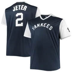 プロファイル メンズ トップス シャツ ジャージー PROFILE Mens Derek Jeter NavyWhite New York Yankees Cooperstown Collection Replica Player Jersey Navy ネイ
