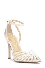 ジェシカシンプソン レディース シューズ ヒール アンクル Jessica Simpson Paveri Ankle Strapointed Toe Pump White ホワイト