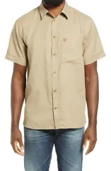 フェールラーベン メンズ トップス シャツ Fjllrven Ovik Travel Short Sleeve ButtonUp Shirt Sand Stone サンドのサムネイル
