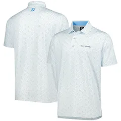 フットジョイ メンズ トップス ポロシャツ プリント Mens FootJoy WhiteLight Blue THE PLAYERS Allover Print ProDry Polo Whiteのサムネイル