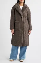 ビーシービージーマックスアズリア レディース アウター ジャケット・ブルゾン コート BCBGMAXAZRIA Notch Collar Faux Shearling Long Coat Grey グのサムネイル