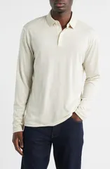 ボス メンズ トップス ポロシャツ ウール BOSS Pado 110 Long Sleeve Wool Polopen White ホワイト