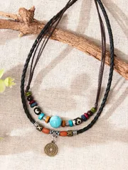 ジュエリー レディース ネックレス ラウンドチャーム レイヤードネックレス