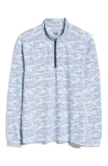 カッターアンドバック メンズ アウター パーカー・スウェット ハーフジップ Cutter Buck Traverse Camo Quarter Zipullover Indigo インディゴのサムネイル