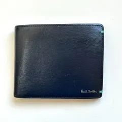 ポールスミス　Paul Smith 二つ折り財布　ネイビー×ライトグリーン