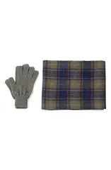 バブアー メンズ アクセサリー マフラー・ストール・スカーフ ウール Barbour Tartan Wool Scarf Gloveset ClassicOlive オリーブ