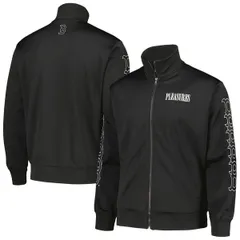 プレジャーズ メンズ アウター ジャケット・ブルゾン Mens PLEASURES Black Boston Red Sox Pitcher FullZip Track Jacket Black ブラのサムネイル