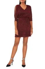 チャウス レディース トップス ワンピース シャーリング Chaus Cold Shoulder Smocked Waist Dress BlackRed ブラック