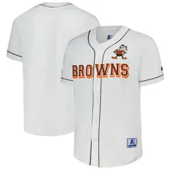スターター メンズ トップス シャツ ヴィンテージャージー MensStarter White Cleveland Browns Relay Vintage FullButton Baseball Jのサムネイル