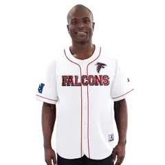 スターター メンズ トップス シャツ ジャージー MensStarter White Atlanta Falcons Relay FullButton Baseball Jersey White ホワのサムネイル