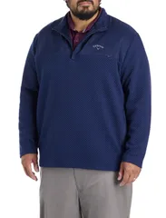 キャラウェイ メンズ アウター パーカー・スウェットール Callaway Big Tall Mixed Media 14 Ziperformance Pullover Peacoat