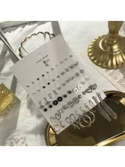 ジュエリー レディース イヤーアクセサリー セット 30ペアセット フェイクパール&フラワーデコレーション ピアス バレンタイン