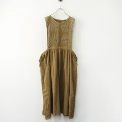 2024年 サマンサモスモス Samansa Mos2 SM2 レース貼りエプロンワンピース F ベージュ┃ジャンパースカート【2400014857085】